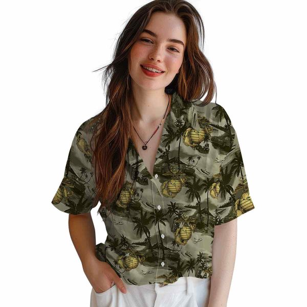 Marine Corps Coastal Palms Hawaiian Shirt Trendy