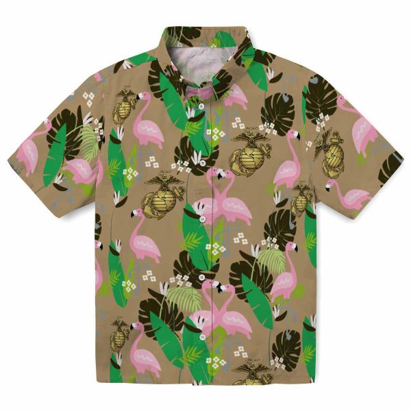 Marine Corps Flamingo Foliage Hawaiian Shirt Best selling