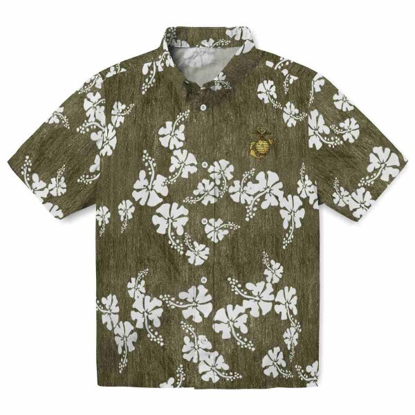 Marine Corps Hibiscus Clusters Hawaiian Shirt Best selling