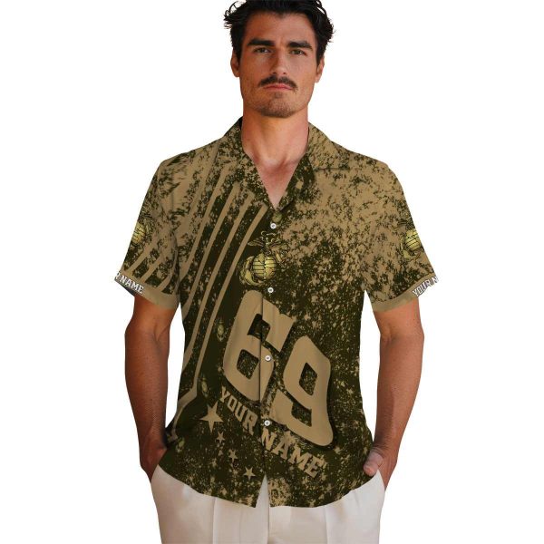 Marine Corps Star Stripes Hawaiian Shirt High quality