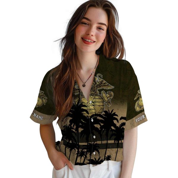 Marine Corps Sunset Pattern Hawaiian Shirt Trendy