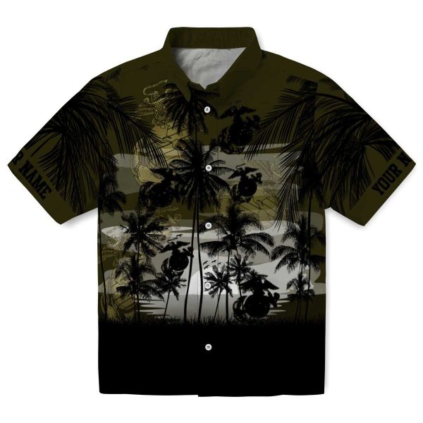 Marine Corps Sunset Scene Hawaiian Shirt Best selling