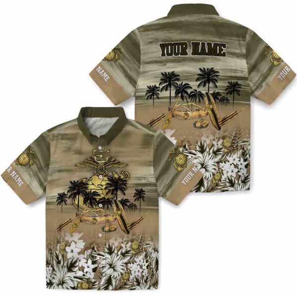 Marine Corps Tropical Canoe Hawaiian Shirt Latest Model