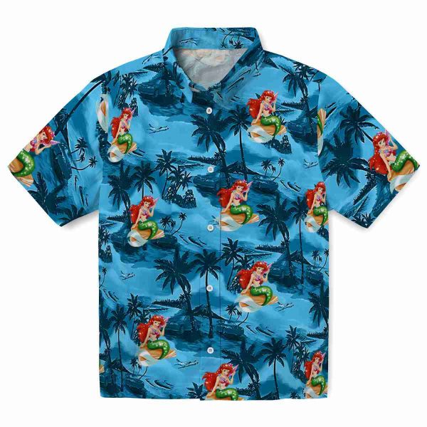 Mermaid Coastal Palms Hawaiian Shirt Best selling