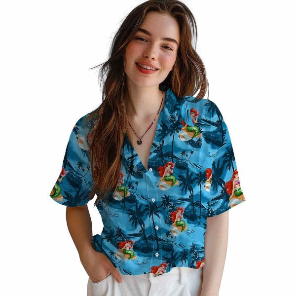 Mermaid Coastal Palms Hawaiian Shirt Trendy