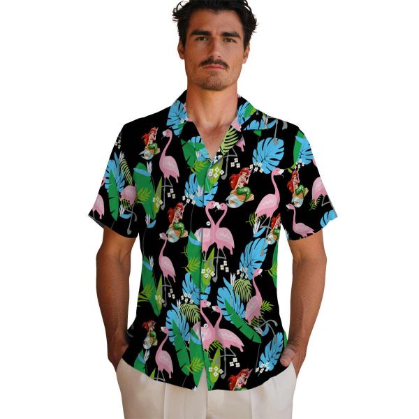 Mermaid Flamingo Foliage Hawaiian Shirt High quality