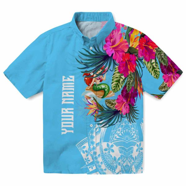 Mermaid Floral Polynesian Hawaiian Shirt Best selling