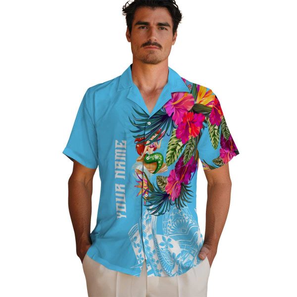 Mermaid Floral Polynesian Hawaiian Shirt High quality