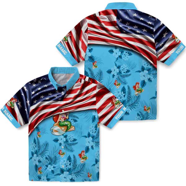 Mermaid US Flag Hibiscus Hawaiian Shirt Latest Model