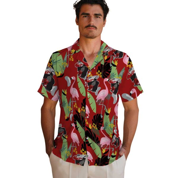 Monkey Flamingo Leaves Hawaiian Shirt High quality