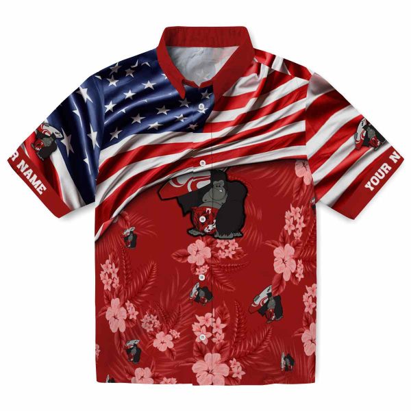 Monkey US Flag Hibiscus Hawaiian Shirt Best selling