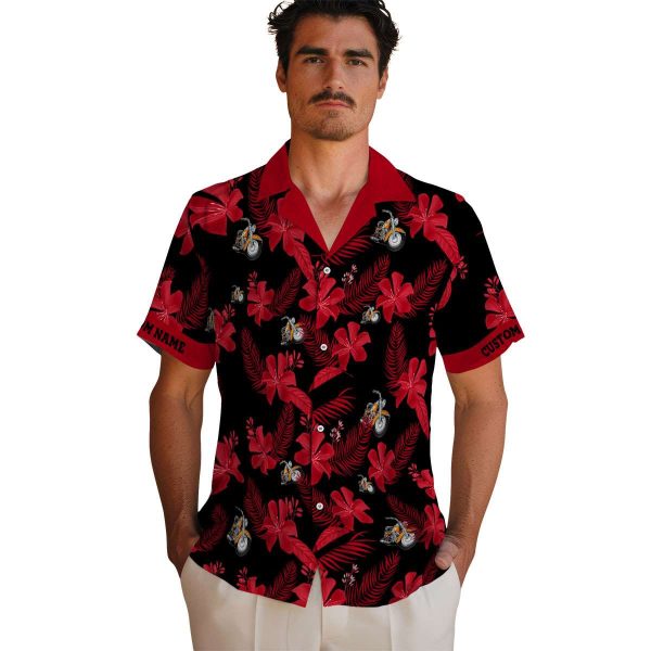 Motorcycle Botanical Print Hawaiian Shirt High quality