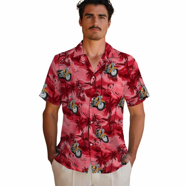 Motorcycle Coastal Palms Hawaiian Shirt High quality