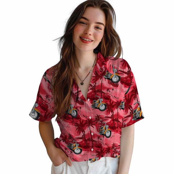 Motorcycle Coastal Palms Hawaiian Shirt Trendy