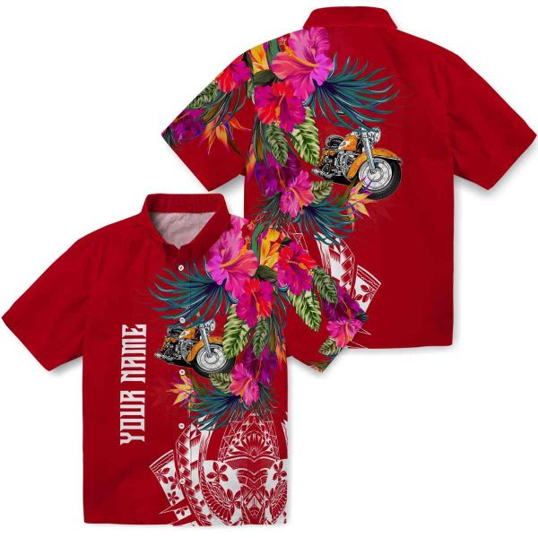 Motorcycle Floral Polynesian Hawaiian Shirt Latest Model