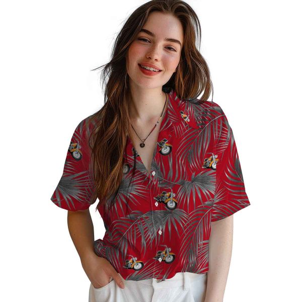 Motorcycle Leafy Palms Hawaiian Shirt Trendy