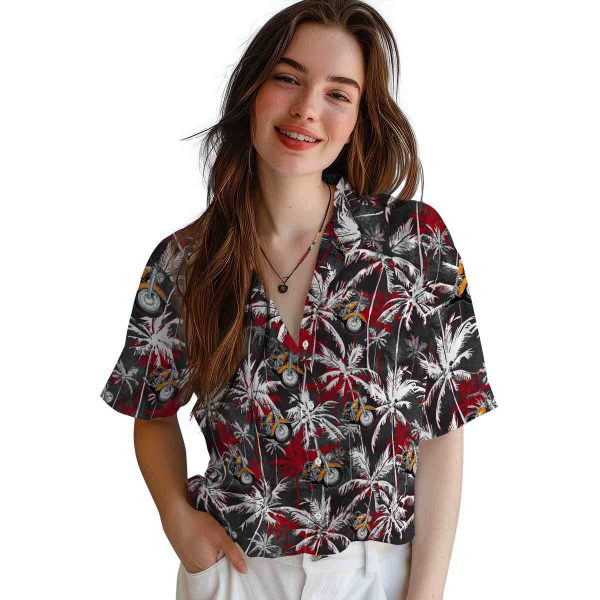 Motorcycle Palm Pattern Hawaiian Shirt Trendy