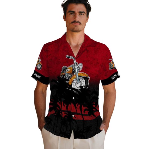 Motorcycle Sunset Pattern Hawaiian Shirt High quality