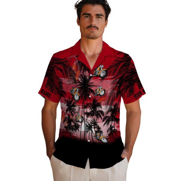 Motorcycle Sunset Scene Hawaiian Shirt High quality