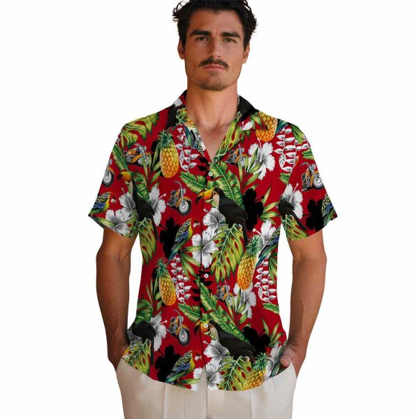 Motorcycle Tropical Toucan Hawaiian Shirt High quality