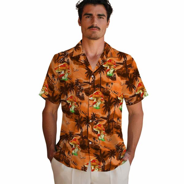 Mushroom Coastal Palms Hawaiian Shirt High quality