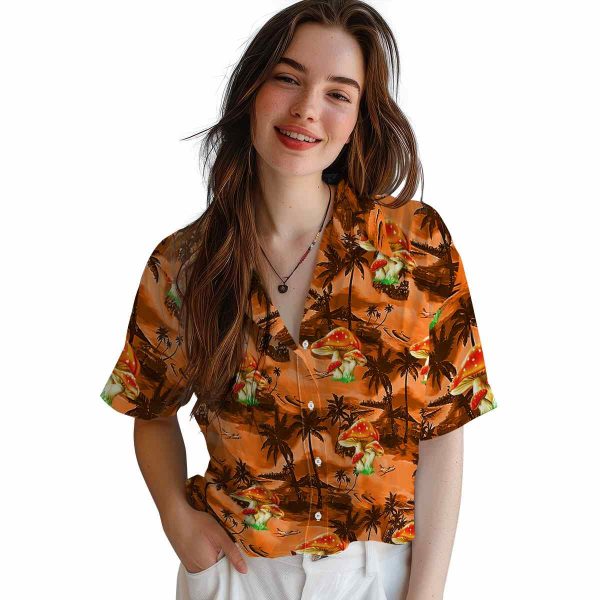 Mushroom Coastal Palms Hawaiian Shirt Trendy