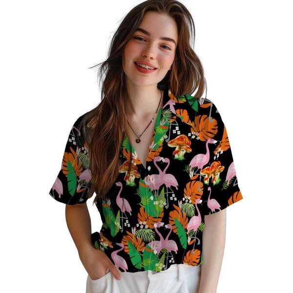 Mushroom Flamingo Foliage Hawaiian Shirt Trendy