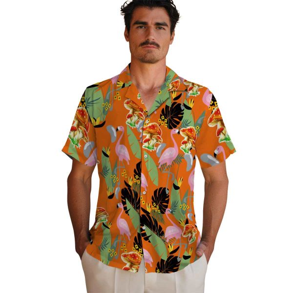 Mushroom Flamingo Leaves Hawaiian Shirt High quality