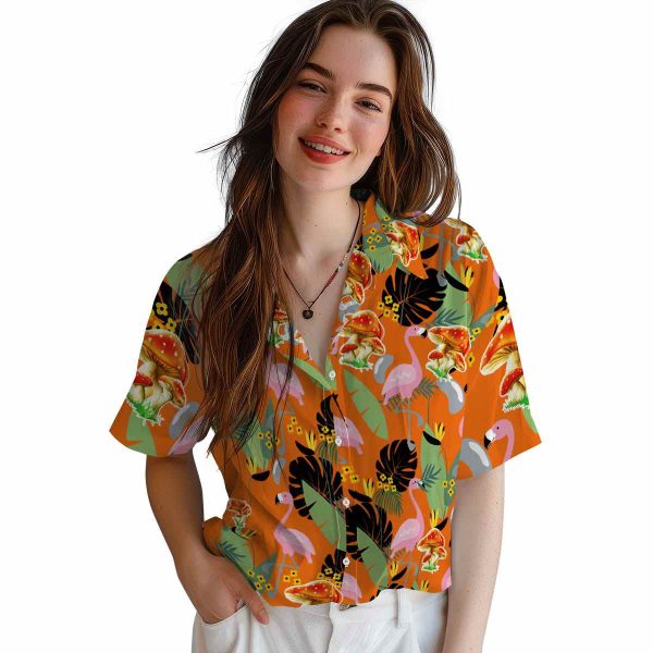 Mushroom Flamingo Leaves Hawaiian Shirt Trendy