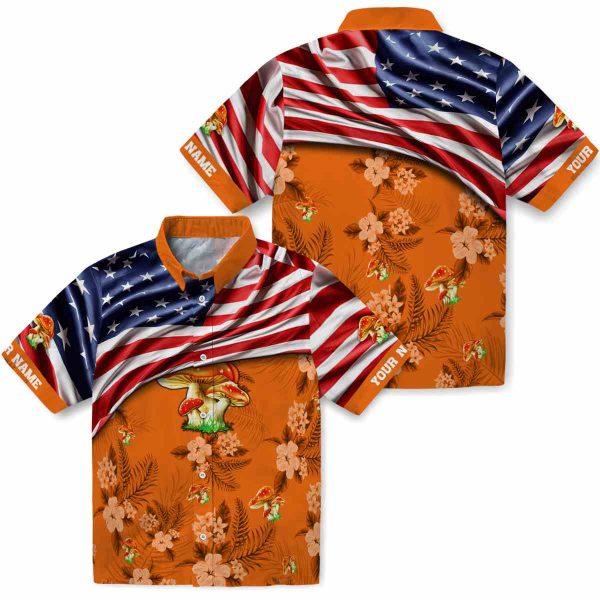 Mushroom US Flag Hibiscus Hawaiian Shirt Latest Model