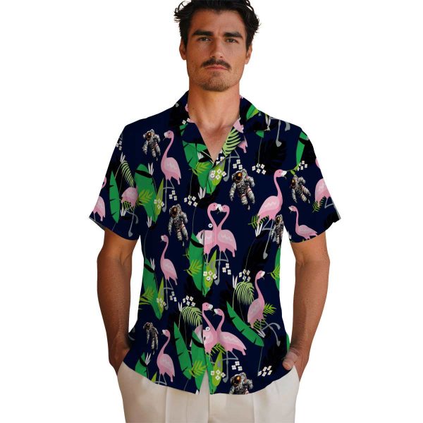 Nasa Flamingo Foliage Hawaiian Shirt High quality