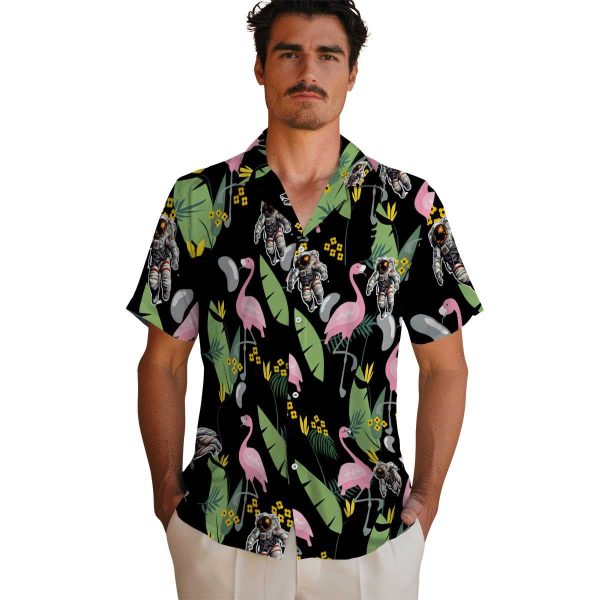 Nasa Flamingo Leaves Hawaiian Shirt High quality