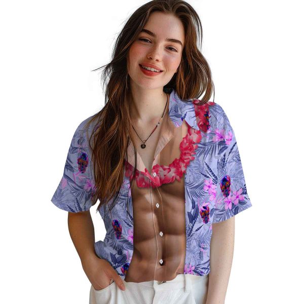 Neon Chest Illusion Hawaiian Shirt Trendy