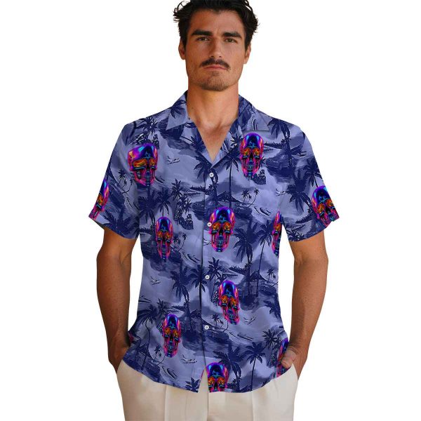 Neon Coastal Palms Hawaiian Shirt High quality