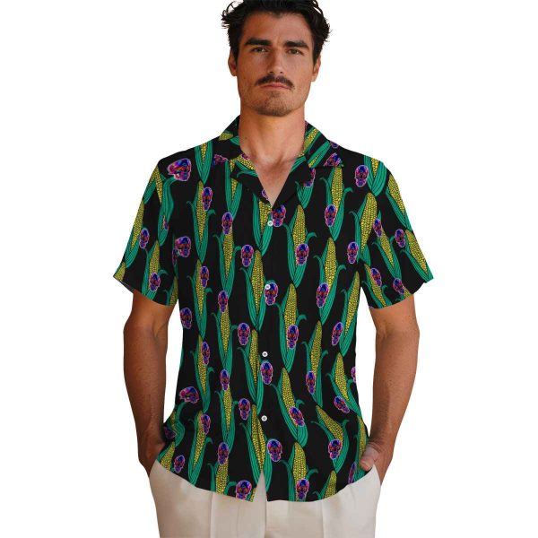 Neon Corn Motifs Hawaiian Shirt High quality