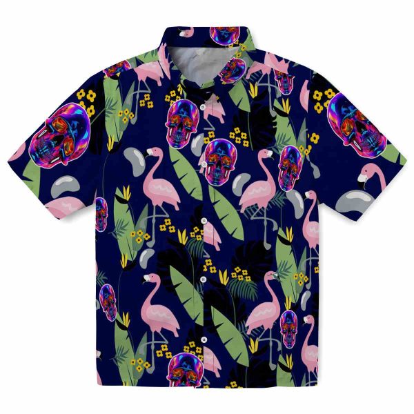 Neon Flamingo Leaves Hawaiian Shirt Best selling