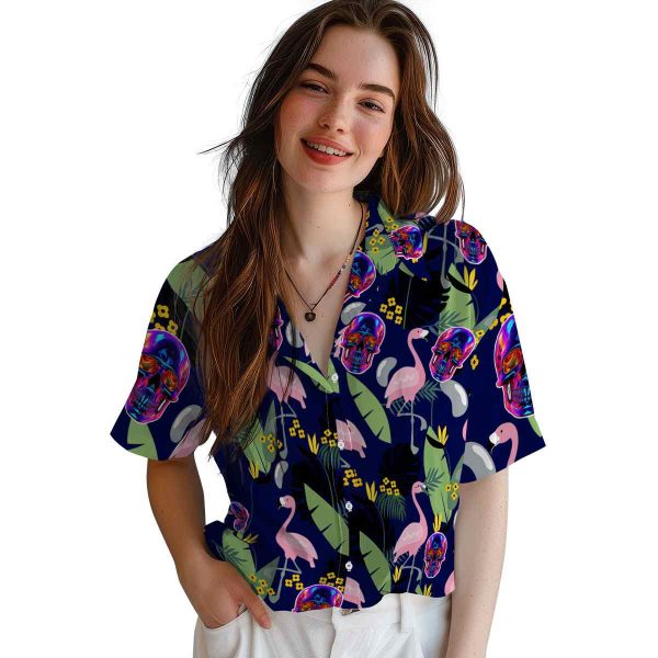 Neon Flamingo Leaves Hawaiian Shirt Trendy