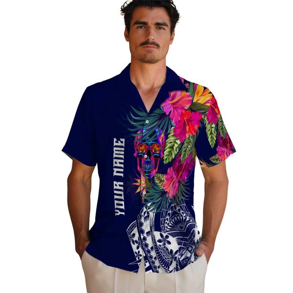 Neon Floral Polynesian Hawaiian Shirt High quality