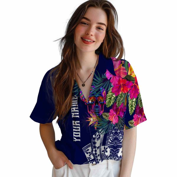 Neon Floral Polynesian Hawaiian Shirt Trendy