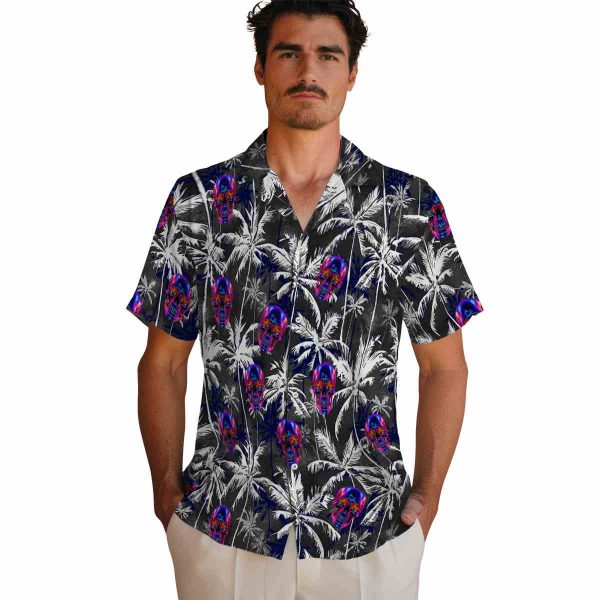 Neon Palm Pattern Hawaiian Shirt High quality