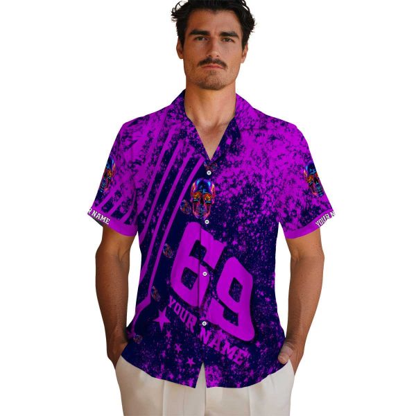 Neon Star Stripes Hawaiian Shirt High quality