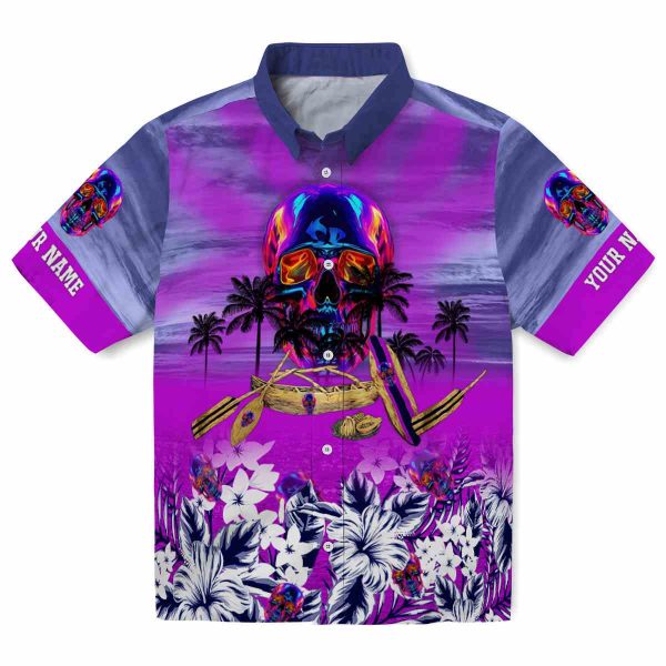 Neon Tropical Canoe Hawaiian Shirt Best selling