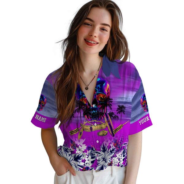 Neon Tropical Canoe Hawaiian Shirt Trendy