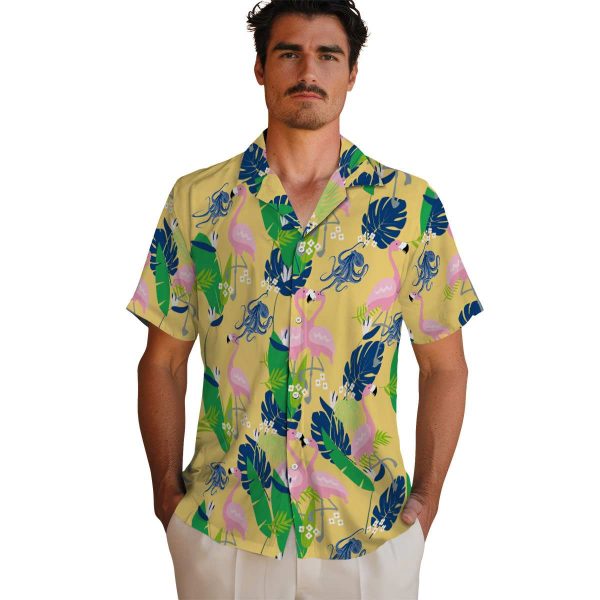 Octopus Flamingo Foliage Hawaiian Shirt High quality