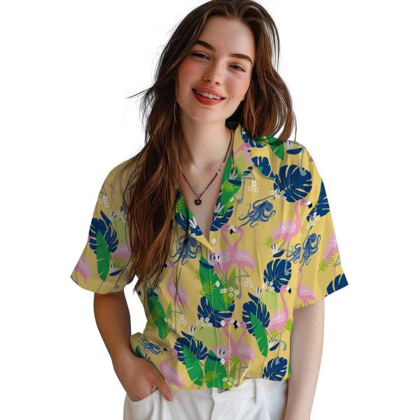 Octopus Flamingo Foliage Hawaiian Shirt Trendy