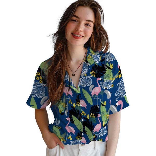 Octopus Flamingo Leaves Hawaiian Shirt Trendy