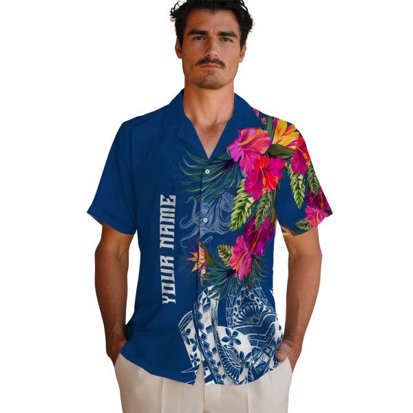 Octopus Floral Polynesian Hawaiian Shirt High quality