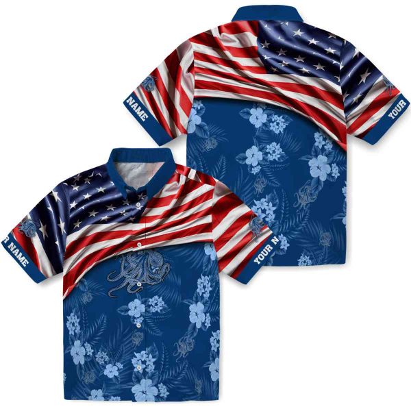 Octopus US Flag Hibiscus Hawaiian Shirt Latest Model