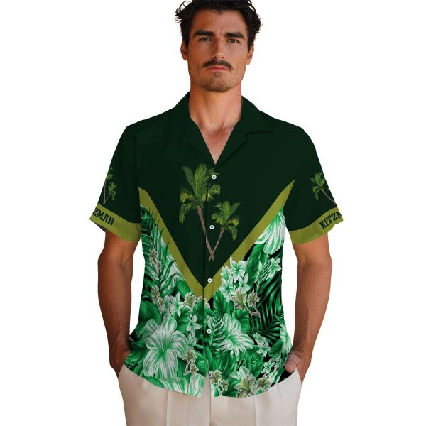 Palm Tree Floral Chevron Hawaiian Shirt High quality