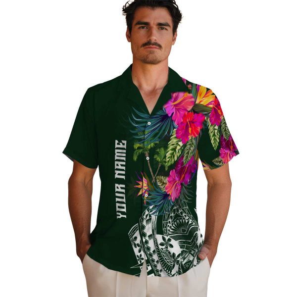 Palm Tree Floral Polynesian Hawaiian Shirt High quality